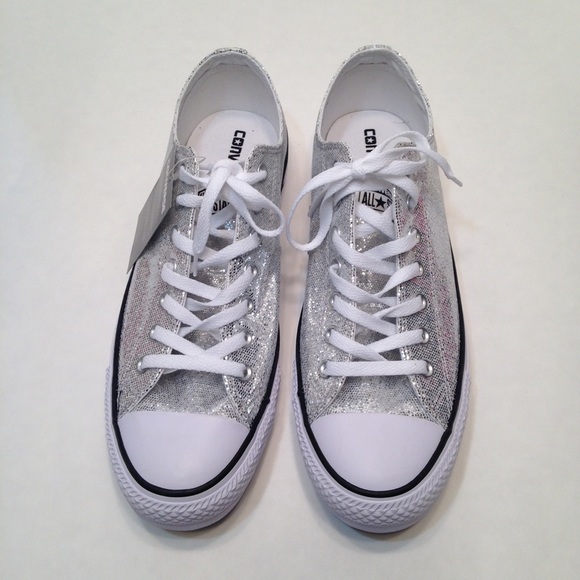 Womens Converse Silver Glitter size 13 - Picture 3 of 6